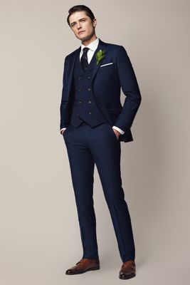 Spodnie męskie jesienne Lancerto ze sklepu: Lancerto S.A. w kategorii: Spodnie męskie - zdjęcie 938E51-772-11513_Spodnie Business Mix Navy